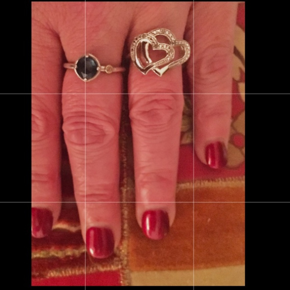 Sterling Silver (925) Hearts Ring w/Marcasite (8) - Picture 7 of 7